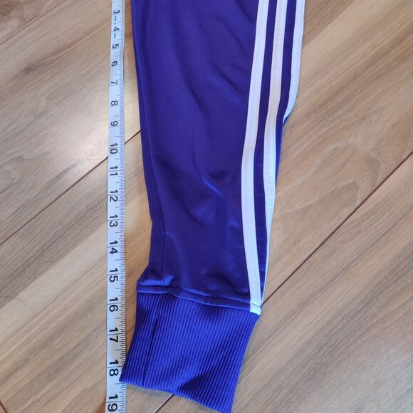 Adidas Purple Track Jacket Classic Striped Trefoil Logo Full Zip Size Small - Picture 12 of 15